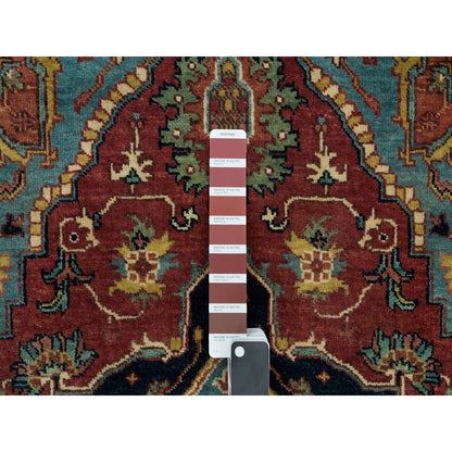 Heriz Wool Hand Knotted Rug Red Blue 3.2X5.2 -O090115