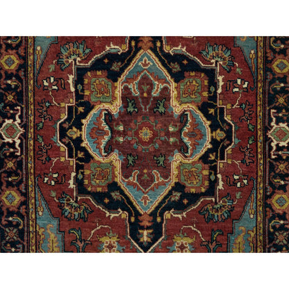 Heriz Wool Hand Knotted Rug Red Blue 3.2X5.2 -O090115