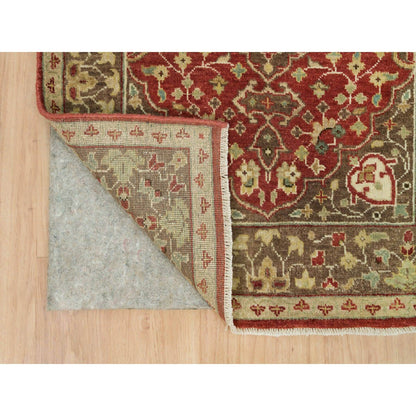 Fine Oriental Wool Hand Knotted Rug Red Brown 2.7X22.0 -O090116