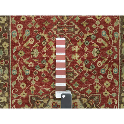 Fine Oriental Wool Hand Knotted Rug Red Brown 2.7X22.0 -O090116