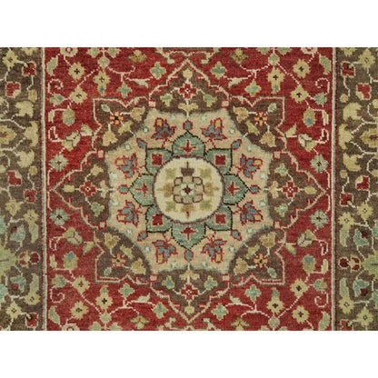 Fine Oriental Wool Hand Knotted Rug Red Brown 2.7X22.0 -O090116