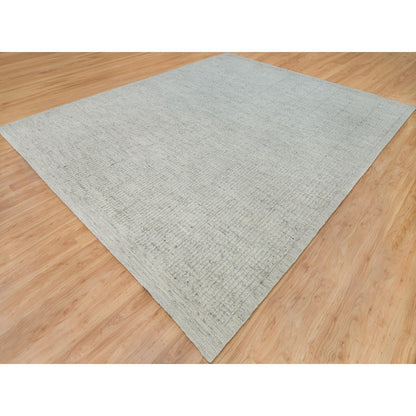 Flat Weave Wool Hand Woven Rug Grey No Border 12.0X14.10 -O090120