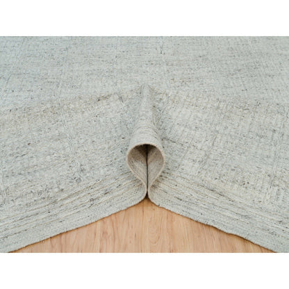 Flat Weave Wool Hand Woven Rug Grey No Border 12.0X14.10 -O090120