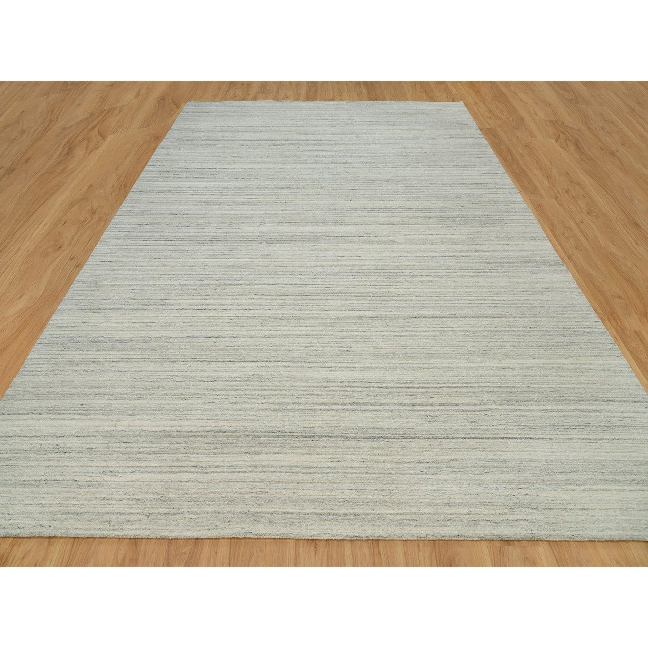 Modern and Contemporary Wool Hand Loomed Rug Ivory No Border 10.1X14.0 -O090125