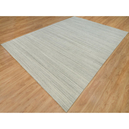 Modern and Contemporary Wool Hand Loomed Rug Ivory No Border 10.1X14.0 -O090125
