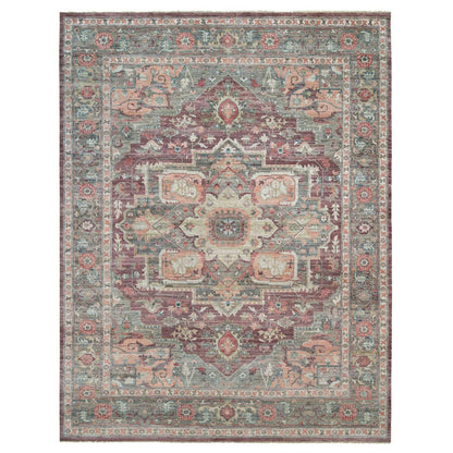 Tribal & Geometric Wool Hand Knotted Rug Red Gray 13.10X17.9 -O090137