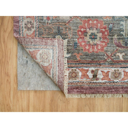 Tribal & Geometric Wool Hand Knotted Rug Red Gray 13.10X17.9 -O090137