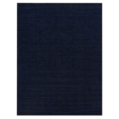 Modern and Contemporary Wool and Plant based Silk Hand Loomed Rug Blue No Border 9.1X12.0 -O090152