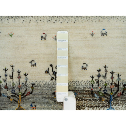 Modern and Contemporary Wool Hand Knotted Rug Ivory No Border 2.7X8.0 -O090155