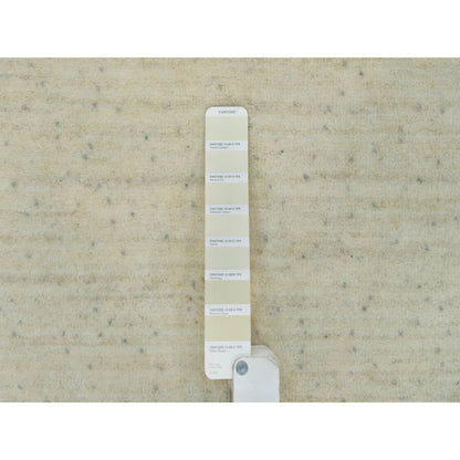 Modern and Contemporary Wool Hand Knotted Rug Ivory No Border 2.6X6.0 -O090171