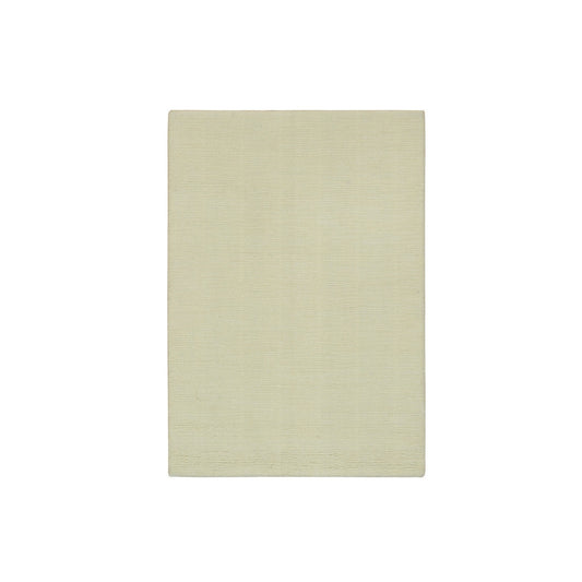 Modern and Contemporary Wool and Plant based Silk Hand Loomed Rug Ivory No Border 2.0X3.0 -O090174