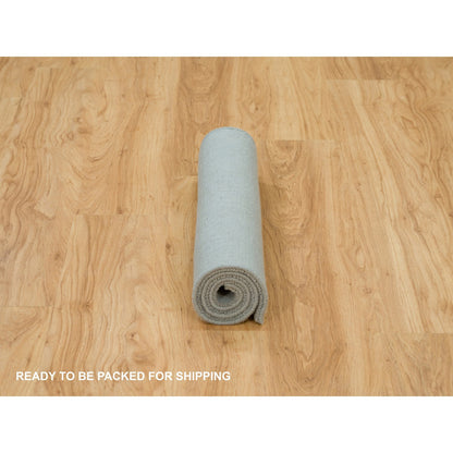 Modern and Contemporary Wool and Plant based Silk Hand Loomed Rug Grey No Border 2.0X3.1 -O090175