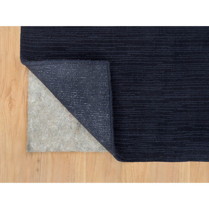 Modern and Contemporary Wool and Plant based Silk Hand Loomed Rug Blue No Border 2.0X3.1 -O090176