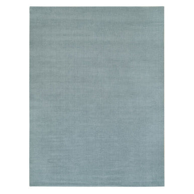 Modern and Contemporary Wool and Plant based Silk Hand Loomed Rug Grey No Border 9.0X12.0 -O090177