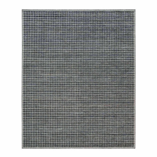 Modern and Contemporary Wool Hand Loomed Rug Grey No Border 8.0X9.10 -O090187