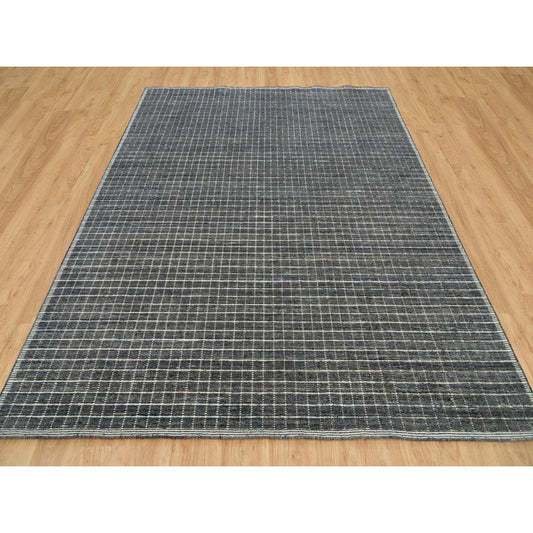 Modern and Contemporary Wool Hand Loomed Rug Grey No Border 8.0X9.10 -O090187
