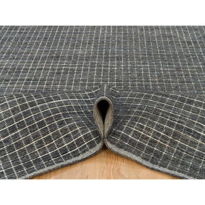 Modern and Contemporary Wool Hand Loomed Rug Grey No Border 8.0X9.10 -O090187