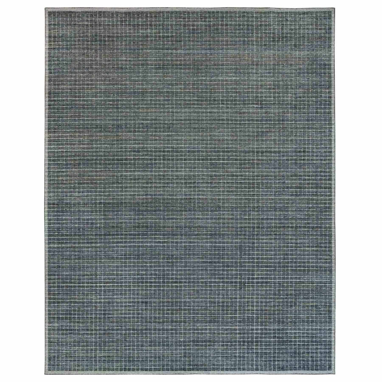 Gray 12'0" x 14'9" Modern and Contemporary Handloom Wool Rug - Sku: O090188