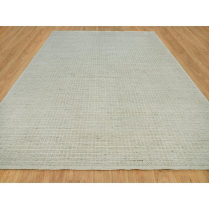 Modern and Contemporary Wool Hand Loomed Rug Ivory No Border 12.0X14.9 -O090189