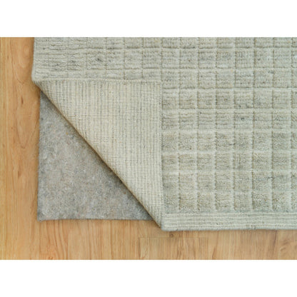 Modern and Contemporary Wool Hand Loomed Rug Ivory No Border 12.0X14.9 -O090189