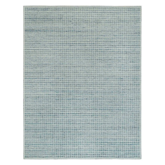 Modern and Contemporary Wool Hand Loomed Rug Blue No Border 9.1X11.10 -O090192