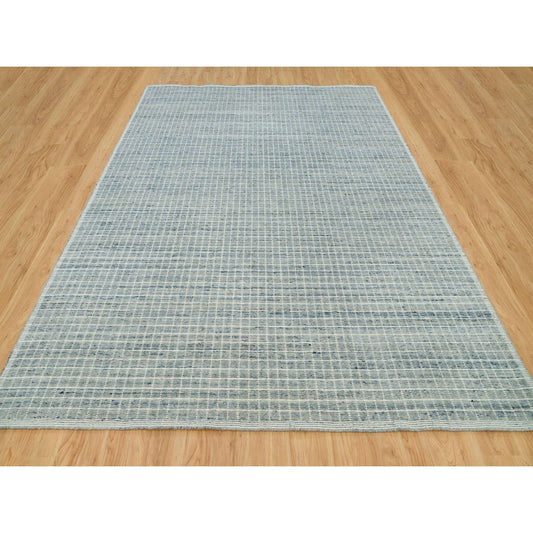 Modern and Contemporary Wool Hand Loomed Rug Blue No Border 9.1X11.10 -O090192