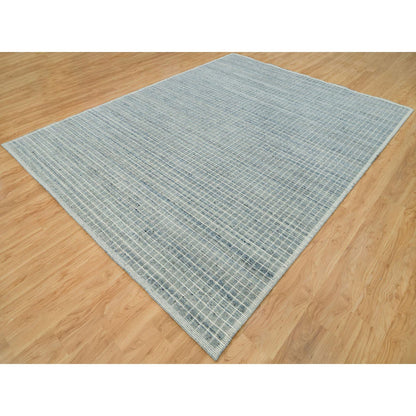 Modern and Contemporary Wool Hand Loomed Rug Blue No Border 9.1X11.10 -O090192