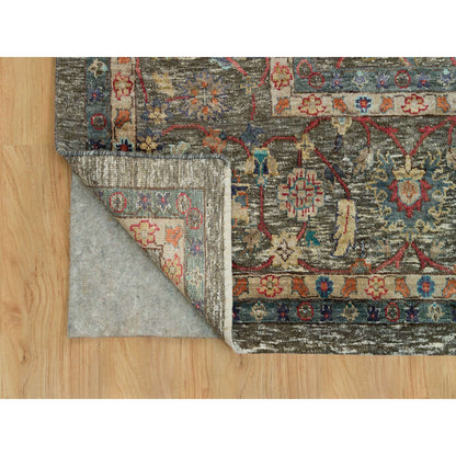 Transitional Wool & Silk Hand Knotted Rug Brown Brown 9.7X9.11 -O090221