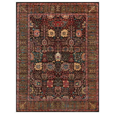 Wool and Silk Wool & Silk Hand Knotted Rug Black Brown 9.1X12.0 -O090223