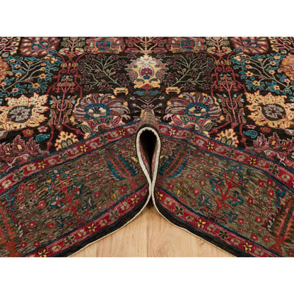Wool and Silk Wool & Silk Hand Knotted Rug Black Brown 9.1X12.0 -O090223