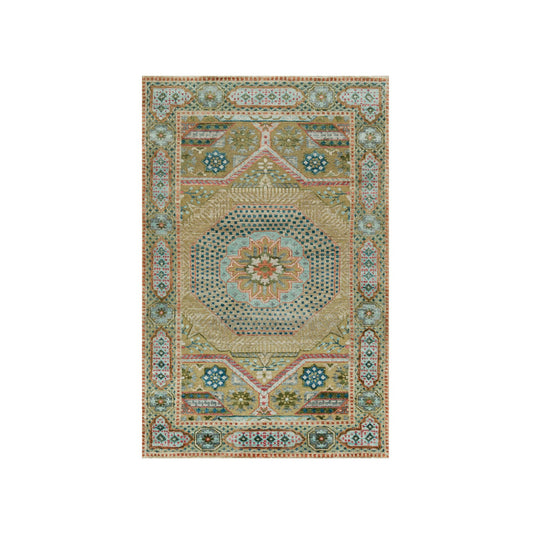 Mamluk Wool & Silk Hand Knotted Rug Brown Brown 3.1X4.11 -O090224