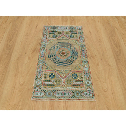 Mamluk Wool & Silk Hand Knotted Rug Brown Brown 3.1X4.11 -O090224
