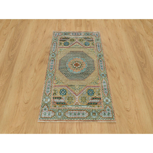 Mamluk Wool & Silk Hand Knotted Rug Brown Brown 3.1X4.11 -O090224