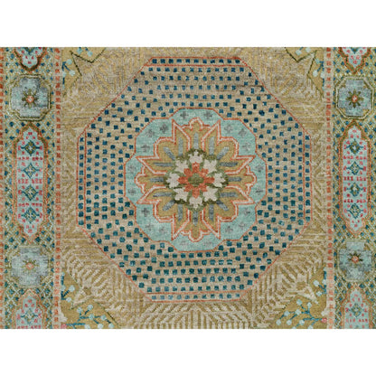 Mamluk Wool & Silk Hand Knotted Rug Brown Brown 3.1X4.11 -O090224