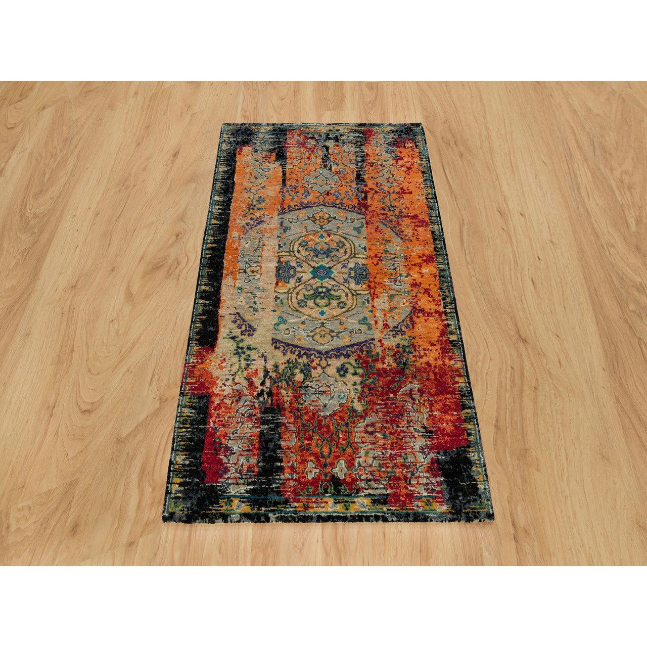 Transitional Wool Hand Knotted Rug Red No Border 3.2X5.1 -O090228