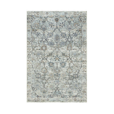 Transitional Wool & Silk Hand Knotted Rug Ivory No Border 2.11X5.0 -O090232