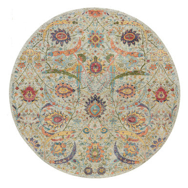 Transitional Wool & Silk Hand Knotted Rug Beige No Border 10.0X10.0 -O090250