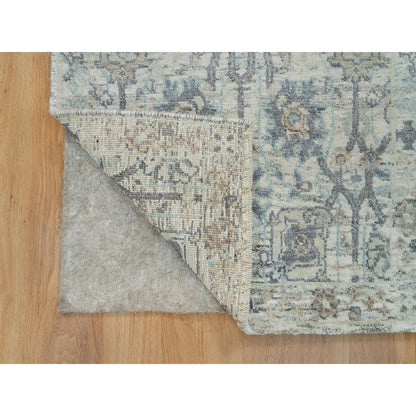 Transitional Wool & Silk Hand Knotted Rug Ivory No Border 2.0X3.1 -O090253