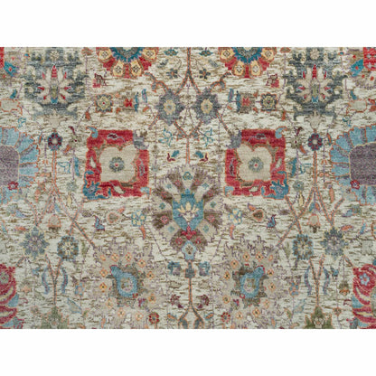 Transitional Wool & Silk Hand Knotted Rug Ivory Ivory 6.0X6.0 -O090258