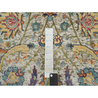 Transitional Wool & Silk Hand Knotted Rug Beige No Border 2.0X3.1 -O090263