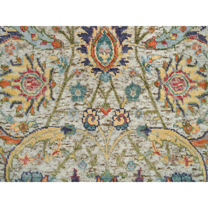 Transitional Wool & Silk Hand Knotted Rug Beige No Border 2.0X3.1 -O090263