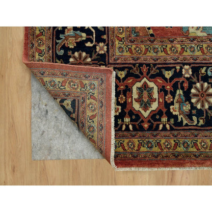 Heriz Wool Hand Knotted Rug Red Blue 9.11X14.0 -O090268