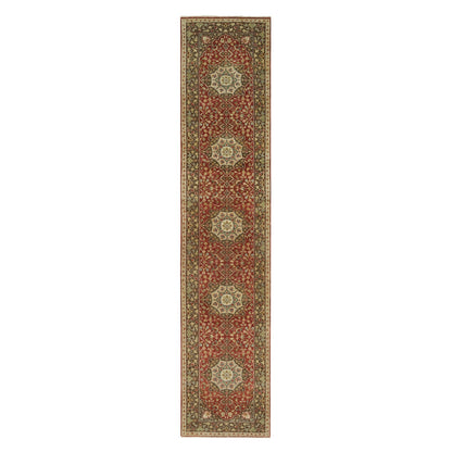 Fine Oriental Wool Hand Knotted Rug Red Brown 2.7X12.4 -O090282