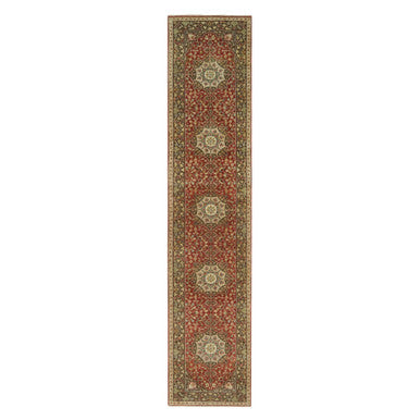 Fine Oriental Wool Hand Knotted Rug Red Brown 2.7X12.4 -O090282