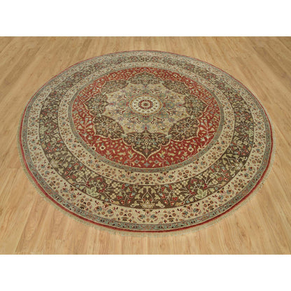 Fine Oriental Wool Hand Knotted Rug Red Brown 10.0X10.0 -O090287