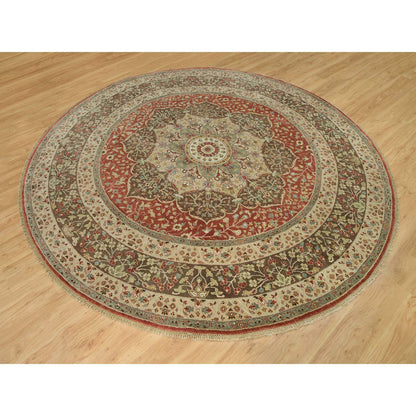 Fine Oriental Wool Hand Knotted Rug Red Brown 10.0X10.0 -O090287