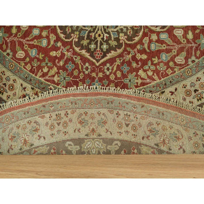 Fine Oriental Wool Hand Knotted Rug Red Brown 10.0X10.0 -O090287