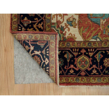 Heriz Wool Hand Knotted Rug Red Blue 9.2X12.1 -O090295