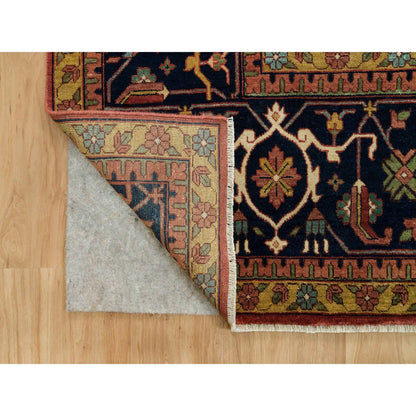 Heriz Wool Hand Knotted Rug Red Blue 13.10X18.1 -O090298