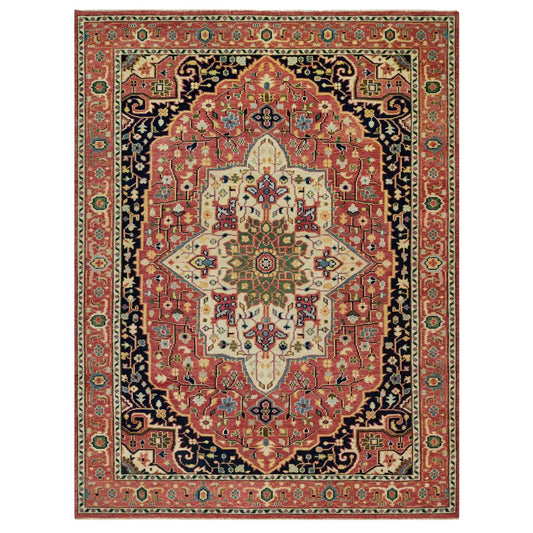Heriz Wool Hand Knotted Rug Red Red 9.1X11.11 -O090301